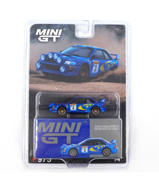Mini GT - Subaru Impreza WRC98 #3 Rally Monte-Carlo 1998 - Scale 1/64 MGT00975-BL Blister Packaging