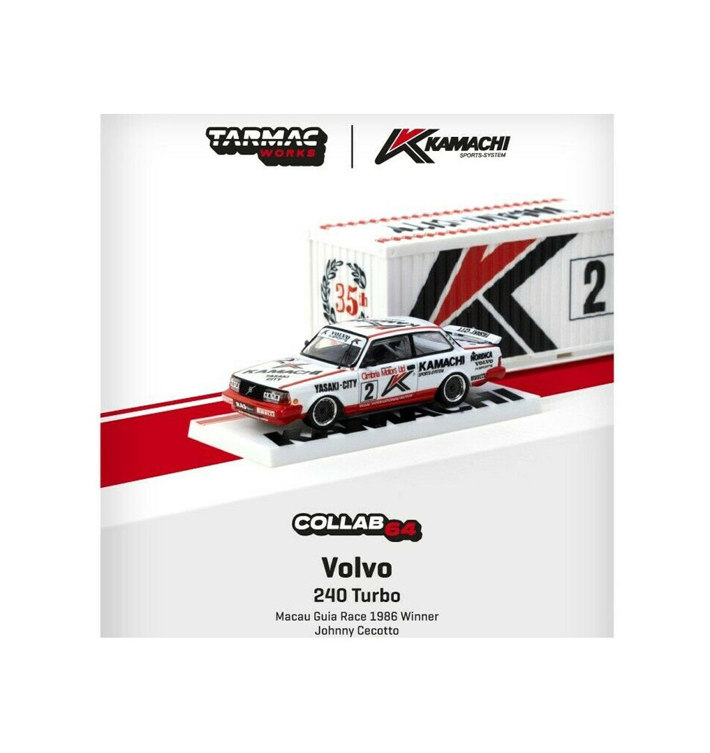 Tarmac Works - Volvo 240 #2 Turbo Macau Guia Race 1986 Winner - Scale 1/64 T64-050-86MGP02