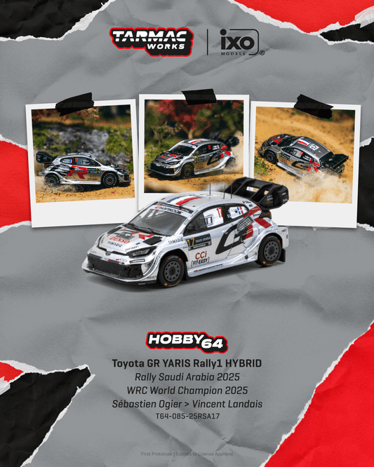 [PRE-ORDER] Tarmac Works - Toyota GR YARIS Rally1 Hybrid Rally Saudi Arabia 2025 WRC - HOBBY64 - Scala 1/64 T64-085-25RSA17