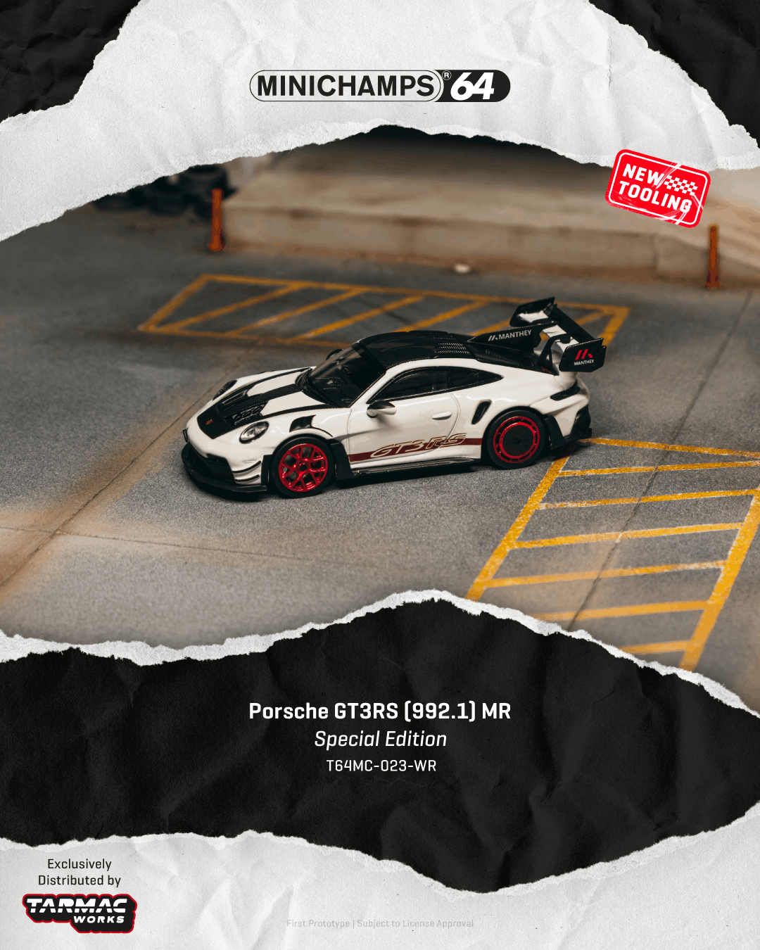 [PRE-ORDER] Tarmac Works x Minichamps - Porsche GT3RS 992-1 Special Edition White 2026 - Scala 1/64 T64MC-023-WR