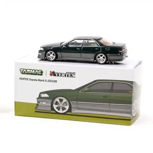 Tarmac Works - VERTEX Toyota Mark II JZX100 Dark Green Metallic - HOBBY64 - Scale 1/64 T64G-024-GR