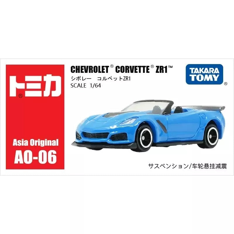 Takara Tomy Tomica - Chevrolet Corvette ZR1 Cabriolet Light Blue - Scale 1/64