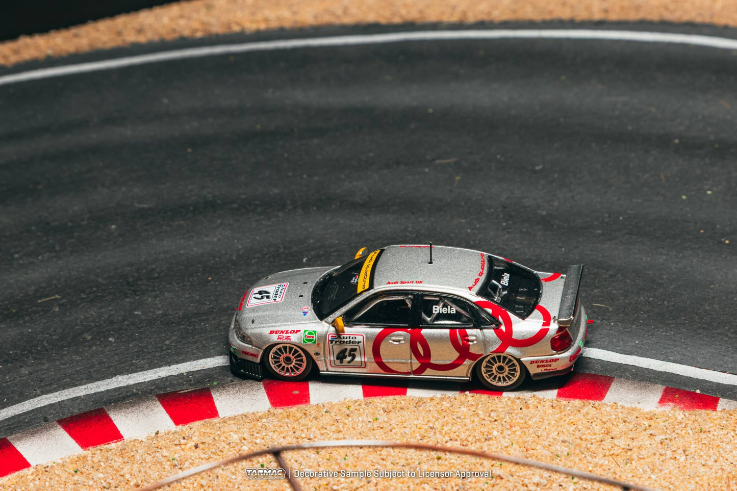 [PRE-ORDER] <span translate="no">Tarmac Works</span> - AUDI A4 QUATTRO Frank Biela BTCC Champion 1996 with Trading Cards Combo Set - HOBBY64 - 1/64 Scale T64-077-96BTC45
