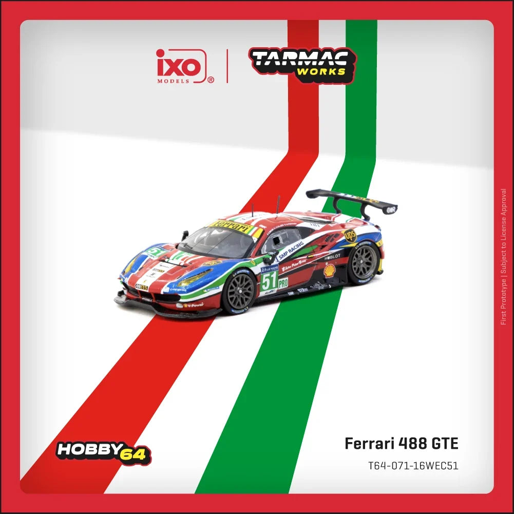 Tarmac Works - Ferrari 488 GTE 24h of Le Mans 2016 - HOBBY64 - 1/64 Scale T64-071-16WEC51