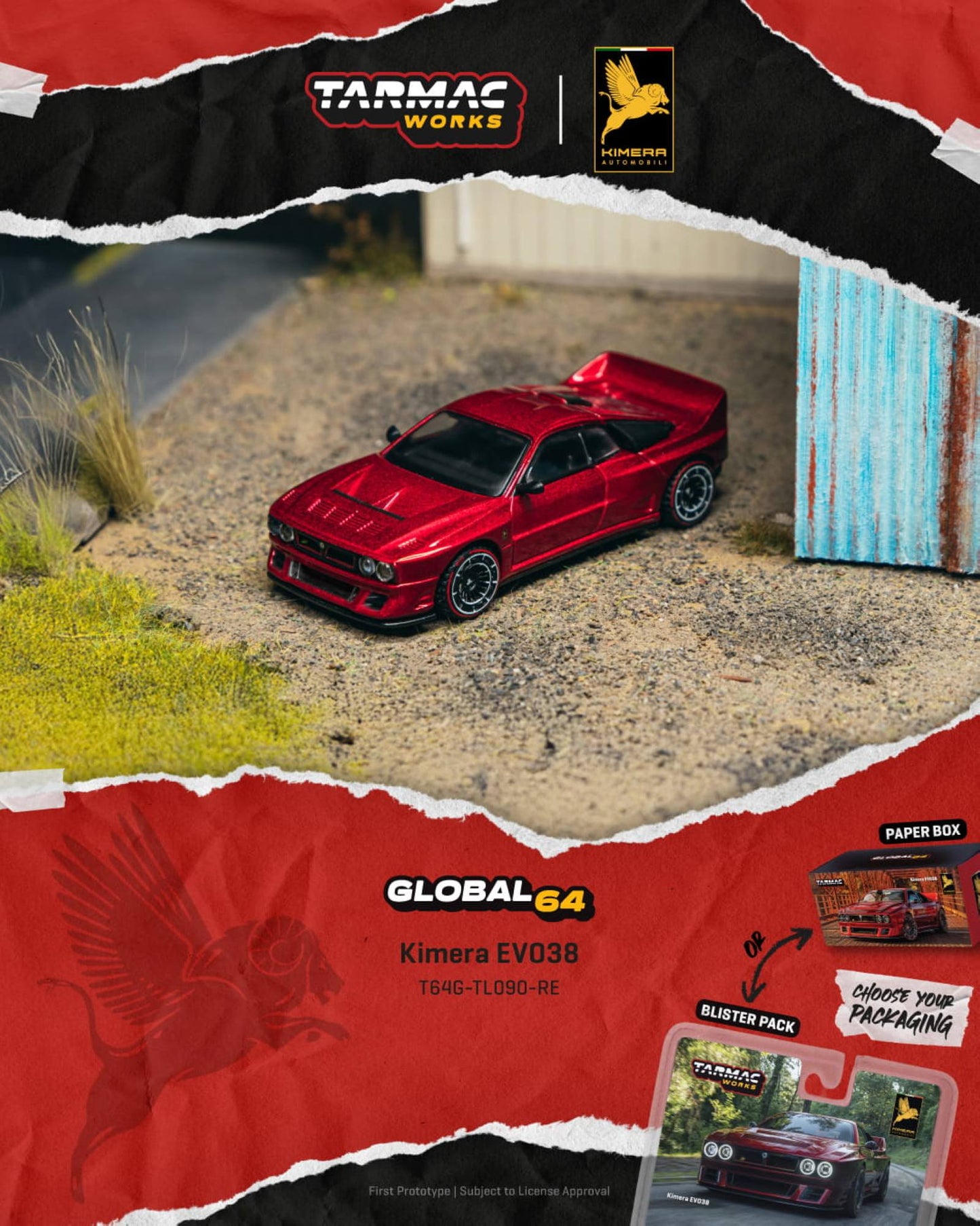 [PRE-ORDER] Tarmac Works - Kimera EVO38 Red 2026 - GLOBAL64 - Scala 1/64 T64G-TL090-RE