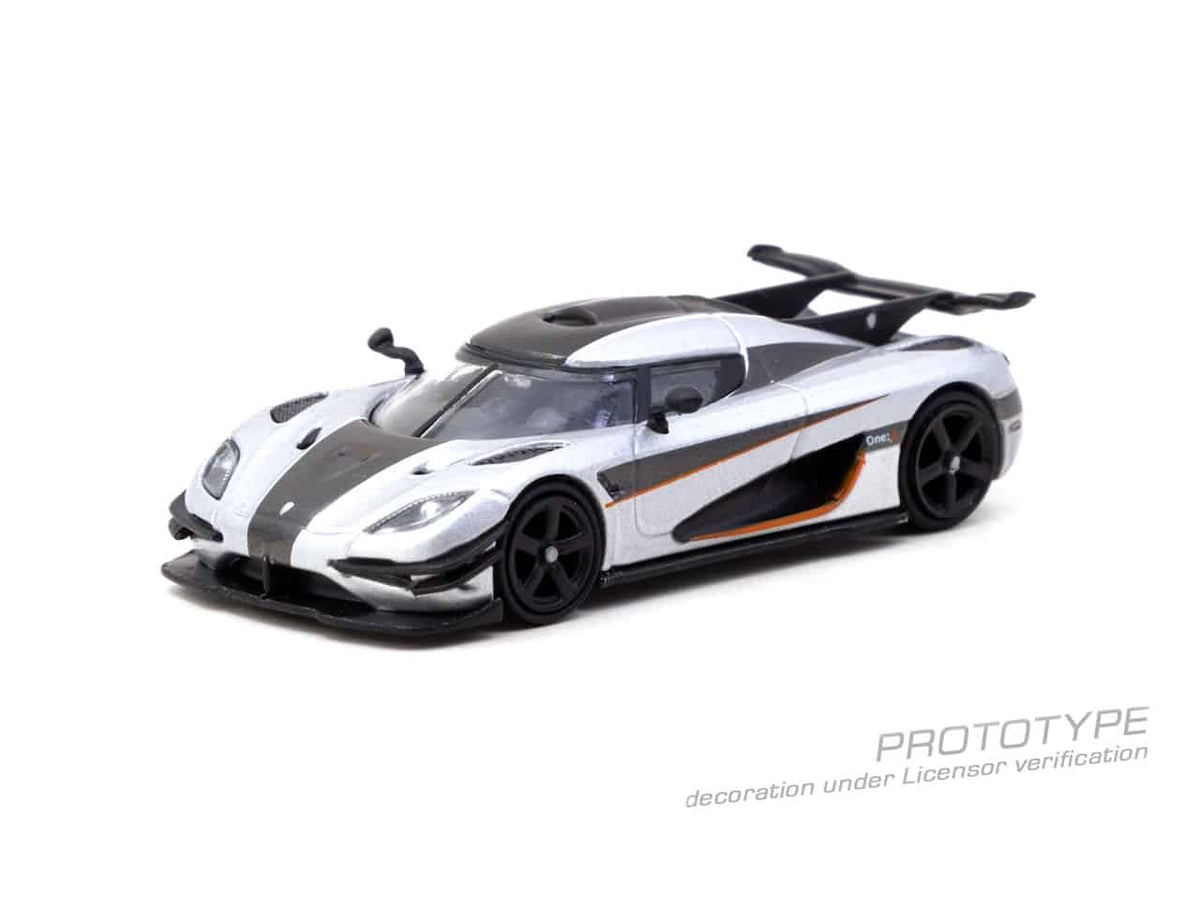 Tarmac Works - Koenigsegg One:1 Argent - GLOBAL64 - Échelle 1/64 T64G-TL054-SL