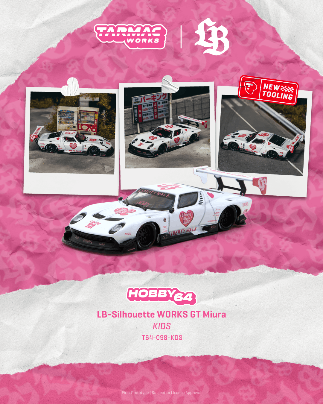 [PRE-ORDER] Tarmac Works - Lamborghini Miura LB-Silhouette WORKS KIDS - HOBBY64 - Scala 1/64 T64-098-KDS