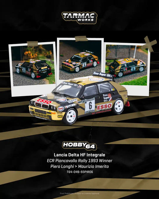 Tarmac Works - Lancia Delta HF Integrale #6 ECR Piancavallo Rally Winner 1993 - HOBBY64 - 1/64 Scale T64-049-93PIR06