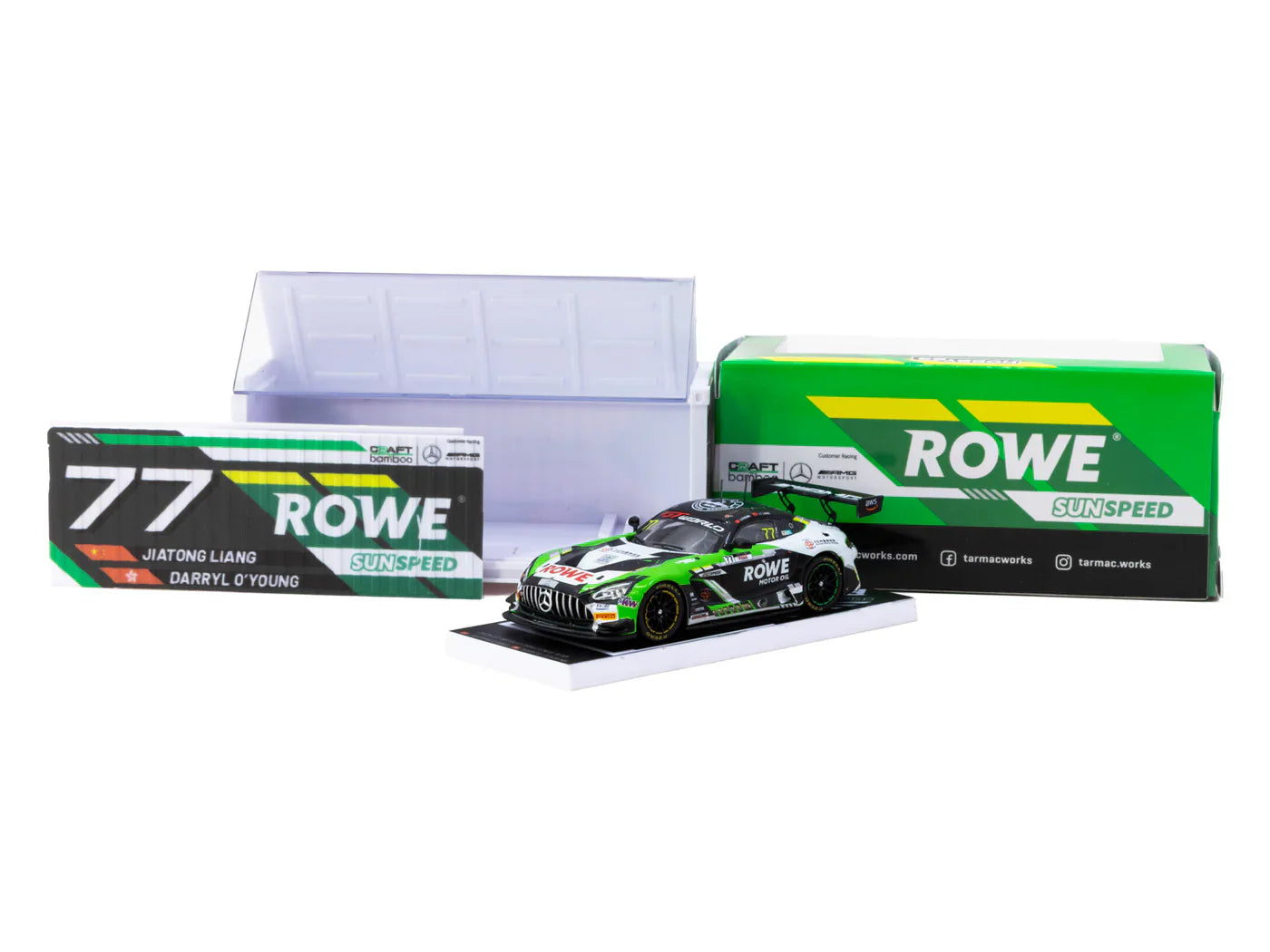 Tarmac Works - Mercedes - AMG GT3 GT World Challenge Asia 2025 Beijing Season Finale Craft-Bamboo Racing #77 with Container - HOBBY64 - 1/64 Scale T64-062-25CHN77