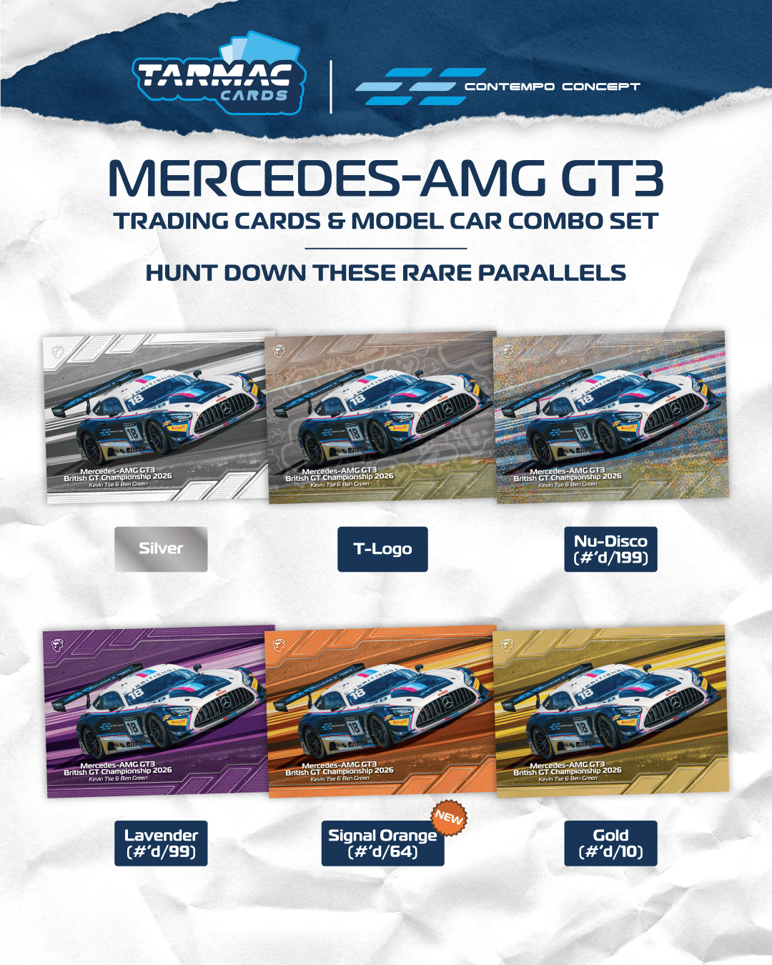 [PRE-ORDER] Tarmac Works - Mercedes - AMG GT3 #18 KEVIN TSE British GT Championship 2026 with trading cards - HOBBY64 - 1/64 Scale T64-062-26BGT18