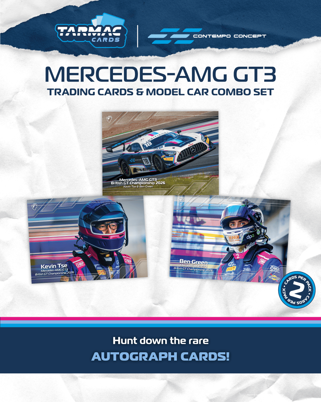 [PRE-ORDER] Tarmac Works - Mercedes - AMG GT3 #18 KEVIN TSE British GT Championship 2026 with trading cards - HOBBY64 - 1/64 Scale T64-062-26BGT18