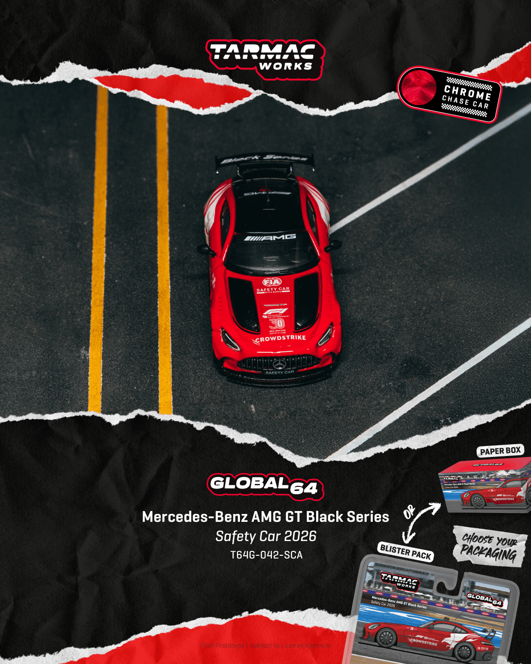 Tarmac Works - Mercedes-Benz AMG GT Black Series SAFETY CAR 2026 - GLOBAL64 - Scala 1/64 T64G-042-SCA-RE
