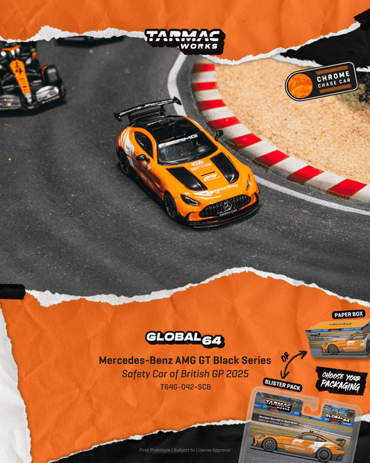 [PRE-ORDER] Tarmac Works - Mercedes -Benz AMG GT Black Series Safety Car of British GP 2025 - GLOBAL64 - 1/64 Scale T64G-042-SCB