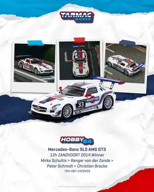 Tarmac Works - Mercedes -Benz SLS AMG GT3 #33 Zandvoort Winner 2014 - HOBBY64 - 1/64 Scale T64-087-14ZDV33