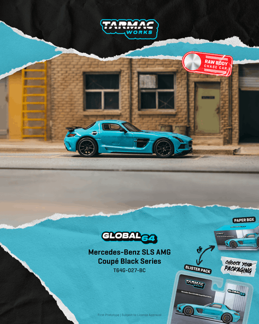 [PRE-ORDER] Tarmac Works - Mercedes-Benz SLS Black Series Baby Blue Mat 2012 - GLOBAL64 - Scala 1/64 T64G-027-BC