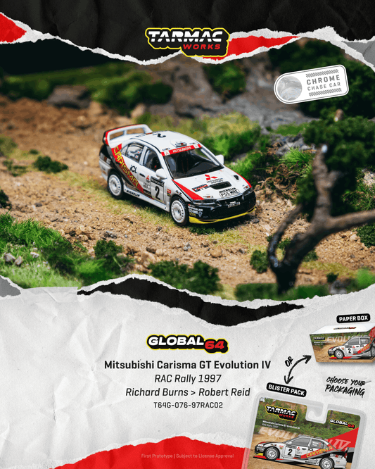 [PRE-ORDER] Tarmac Works - Mitsubishi Carisma GT Evolution IV RAC Rally 1997 - GLOBAL64 - Scala 1/64 T64G-076-97RAC02