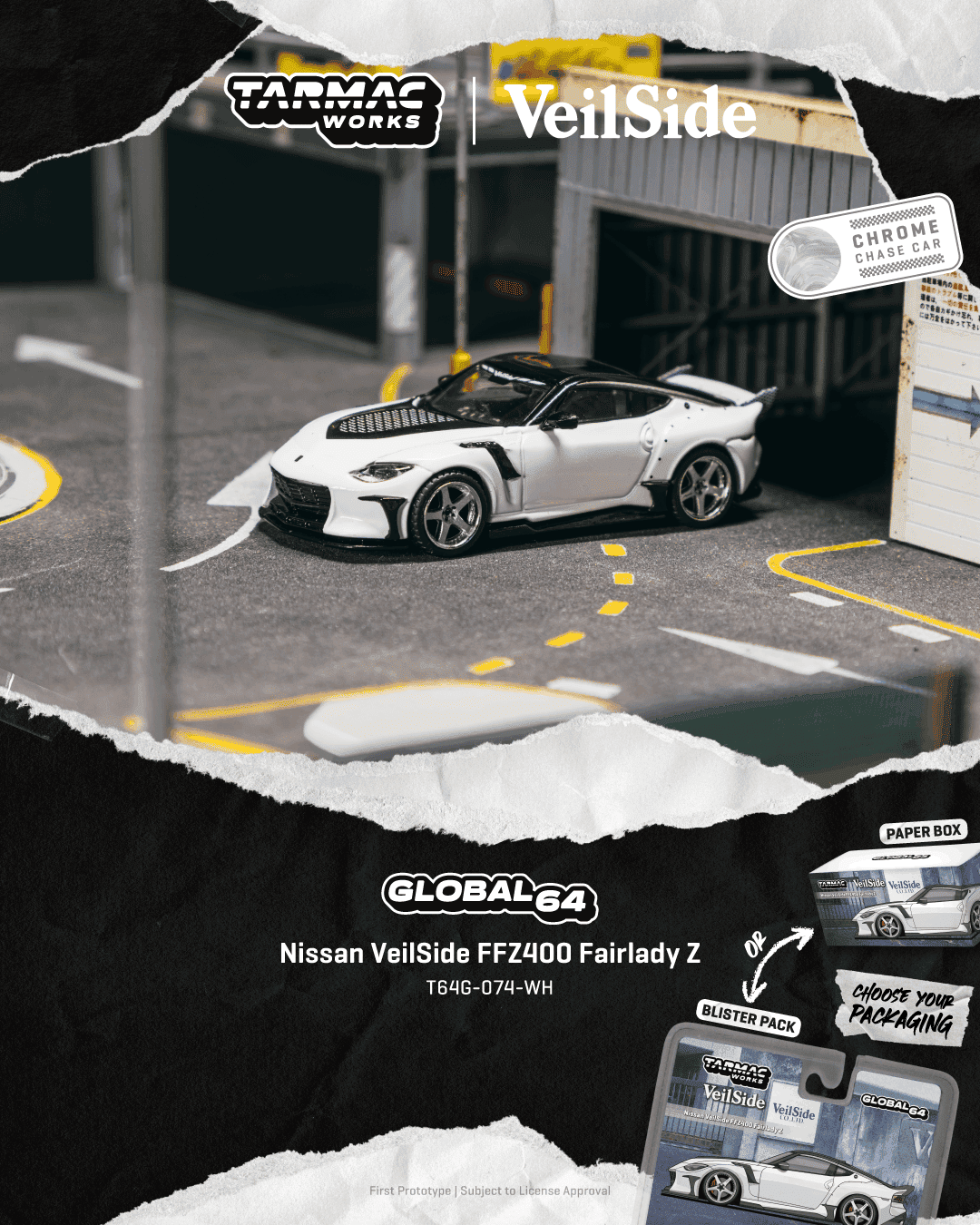 [PRE-ORDER] Tarmac Works - Nissan FFZ400 Veilside Fairlady Z White 2025 - GLOBAL64 - Scala 1/64 T64G-074-WH