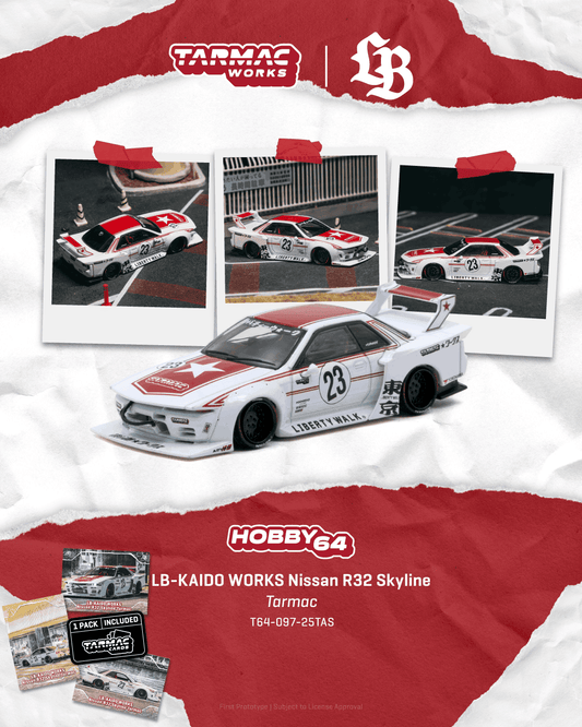 [PRE-ORDER] Tarmac Works - Nissan R32 Skyline LB-KAIDO WORKS 2026 - HOBBY64 - Scala 1/64 T64-097-25TAS