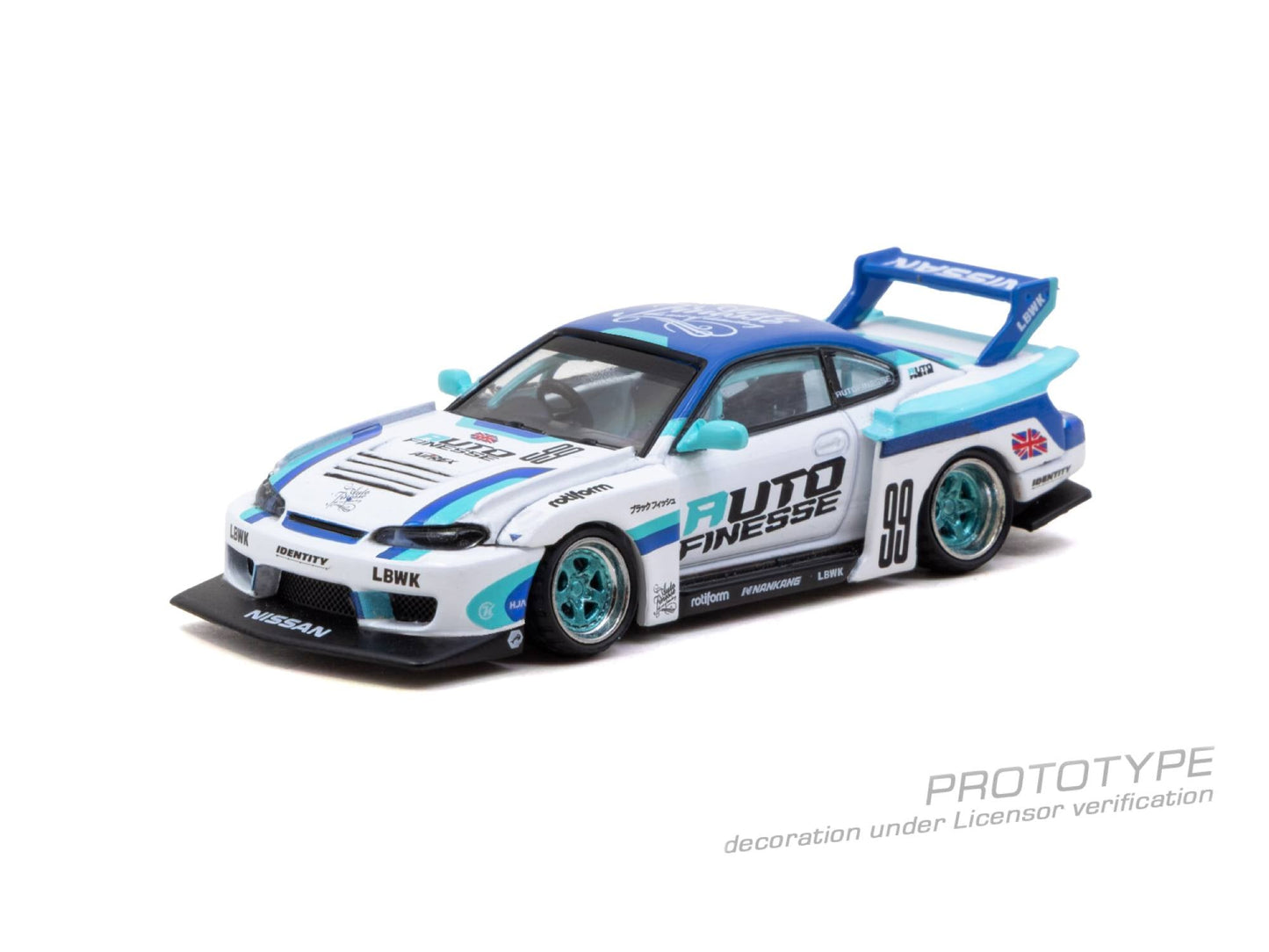 [PRÉCOMMANDE] <span translate="no">Tarmac Works</span> - Nissan Silvia ( R34 ) LB Super Silhouette AUTO FINESSE 2025 - HOBBY64 - Échelle 1/64 T64-091-AF