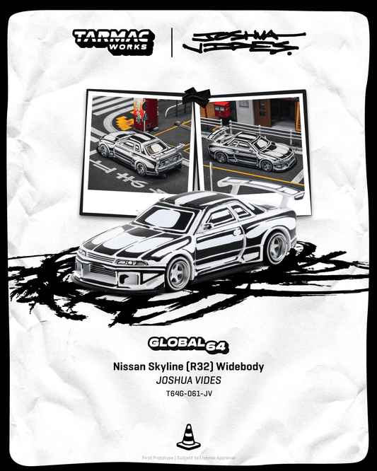 [PRE-ORDER] Tarmac Works - Nissan Skyline GTR ( R32 ) Widebody - Designed by JOSHUA VIDES 2026 - GLOBAL64 - 1/64 Scale T64G-061-JV