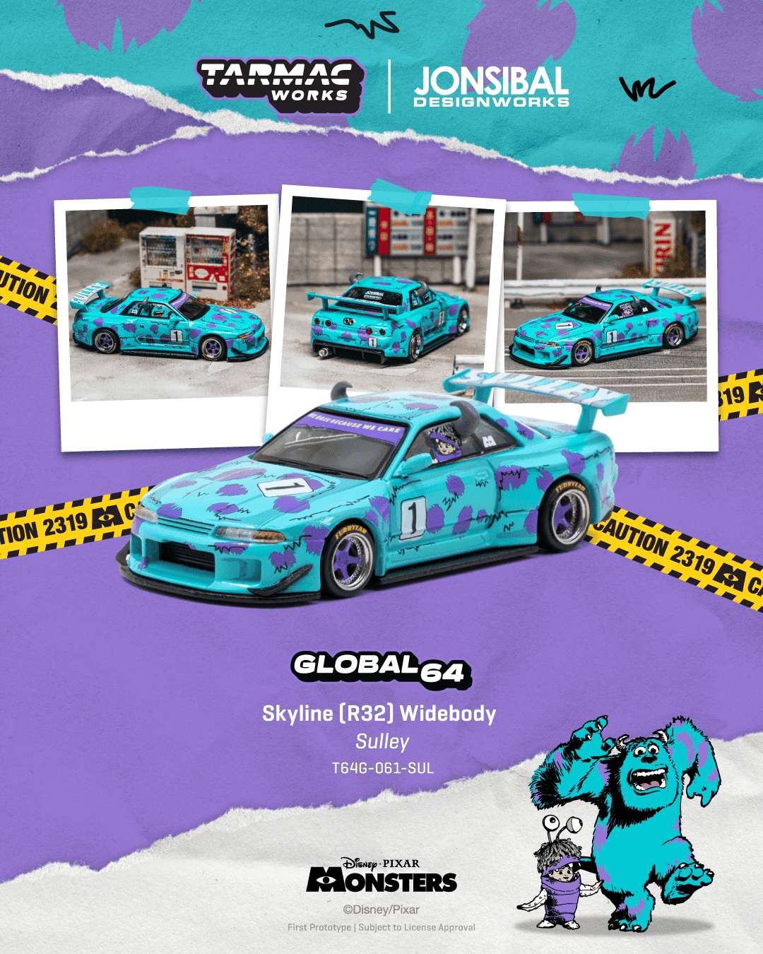 [PRE-ORDER] Tarmac Works - Nissan Skyline ( R32 ) Widebody Designed by Jon Sibal Sulley - GLOBAL64 - 1/64 Scale T64G-061-SUL