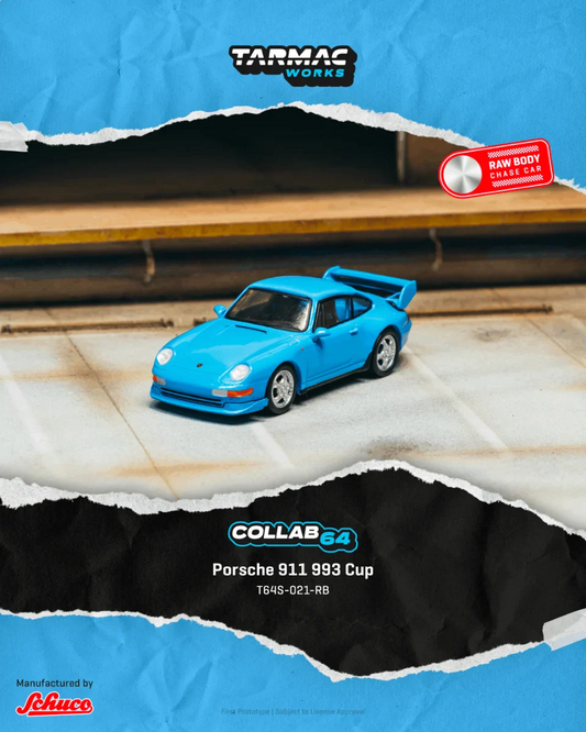 [PRE-ORDER] Tarmac Works - Porsche 911 (993) RS Club Sport Riviera Blue - COLLAB64 - Scala 1/64 T64S-021-RB