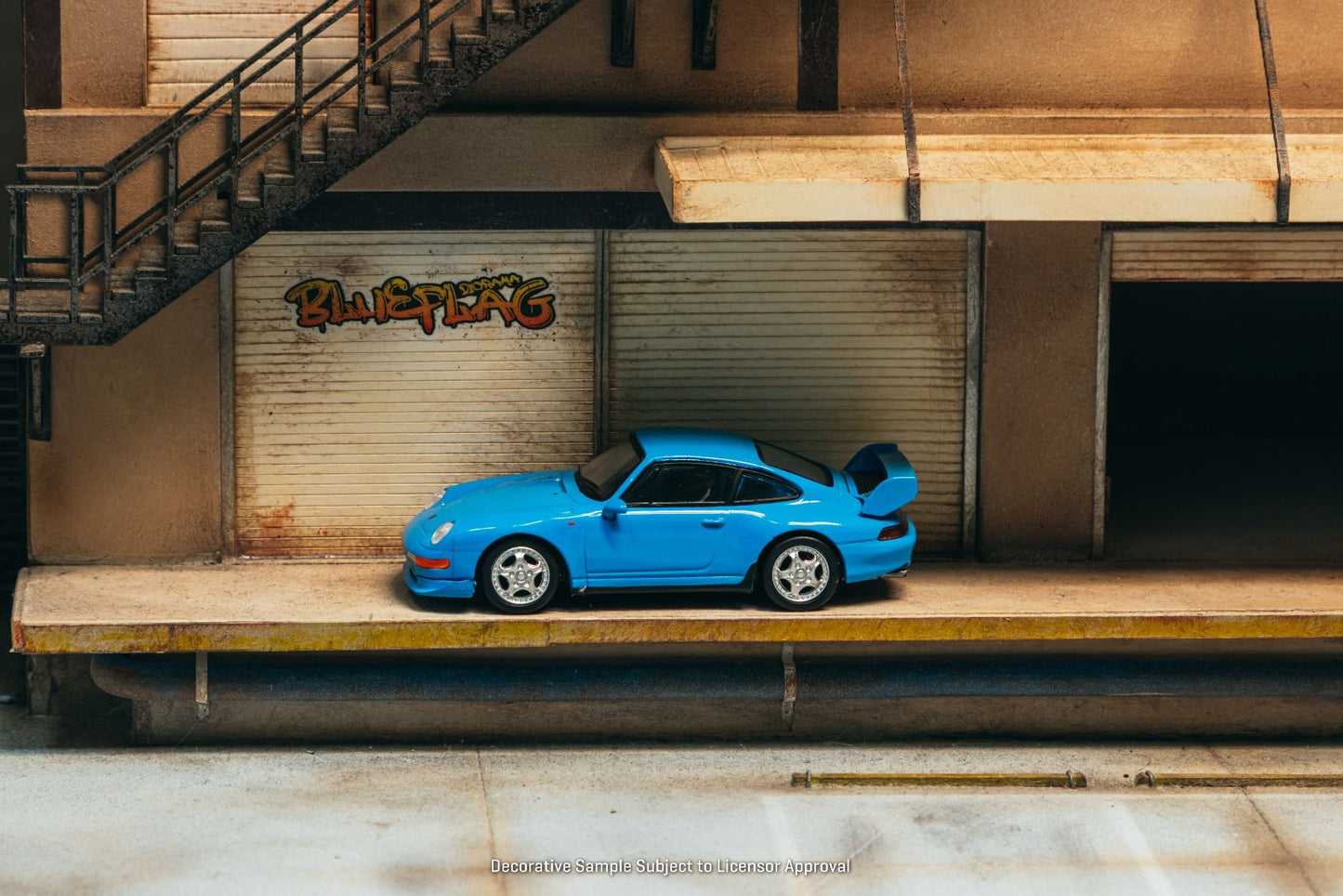 Tarmac Works - Porsche 911 (993) RS Club Sport Bleu Riviera - COLLAB64 - Échelle 1/64 T64S-021-RB