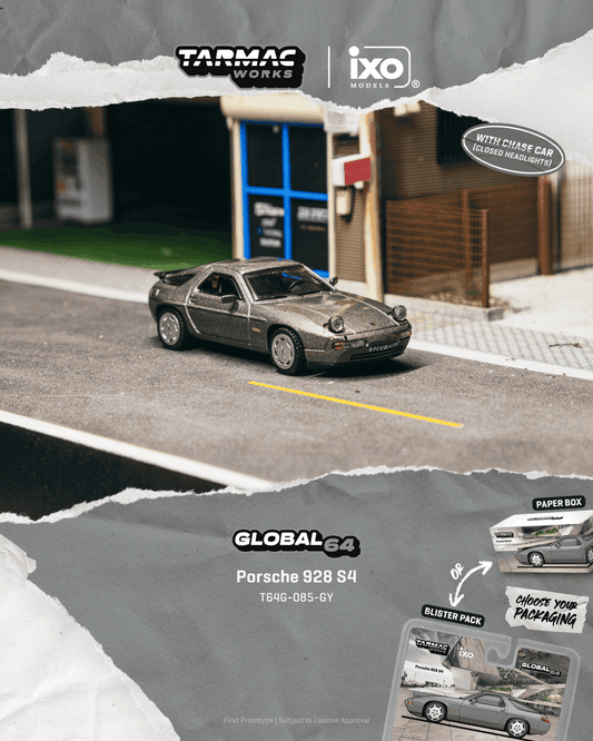 [PRE-ORDER] Tarmac Works - Porsche 928 S4 Grey Metallic 1992 - GLOBAL64 - Scala 1/64 T64G-085-GY