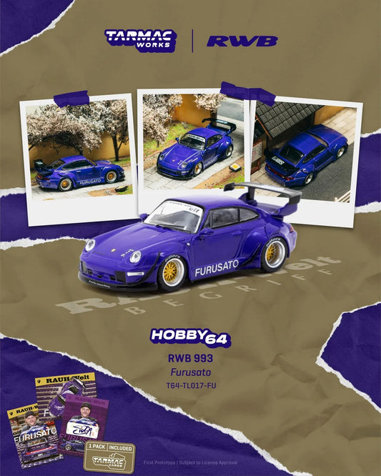 [PRE-ORDER] - Tarmac Works - Porsche RWB 993 Furusato Purple 2024 - HOBBY64 - Scala 1/64 T64-TL017-FU