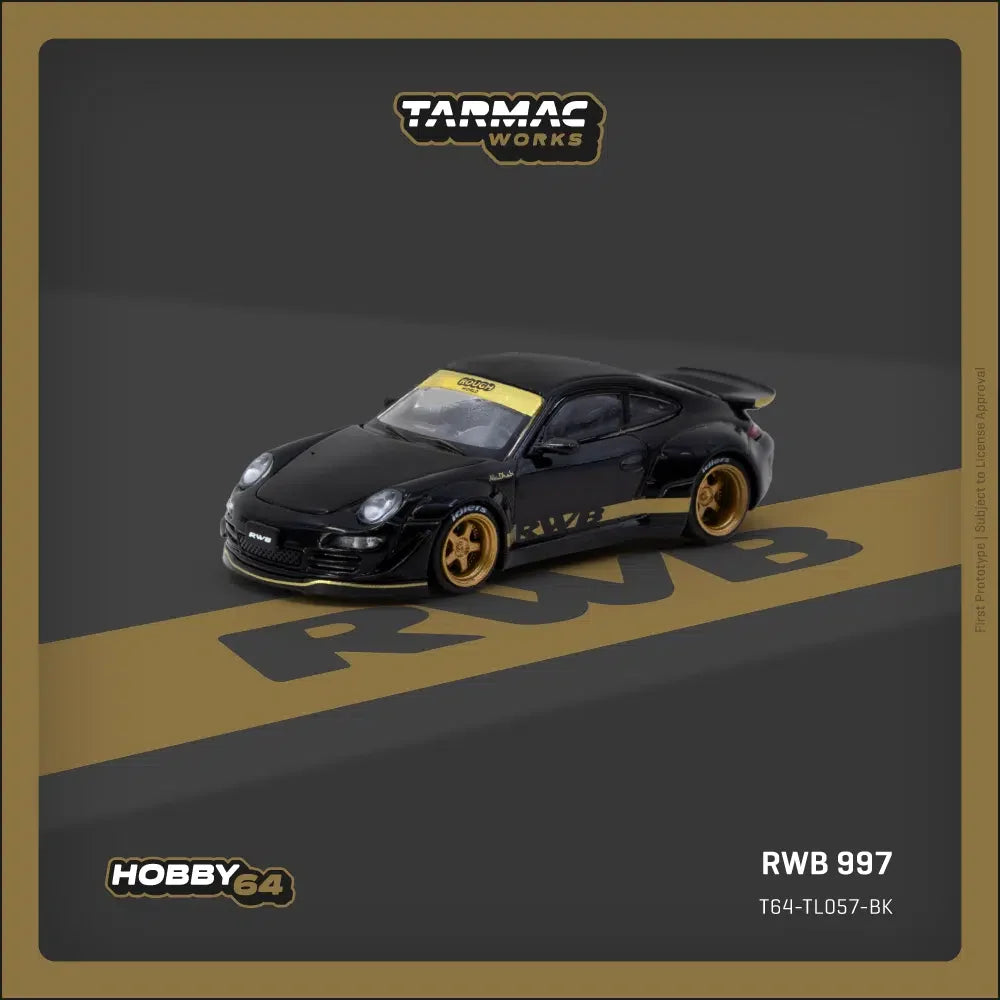 Tarmac Works - RWB 997 Porsche Black - HOBBY64 - 1/64 Scale T64-TL057-BK