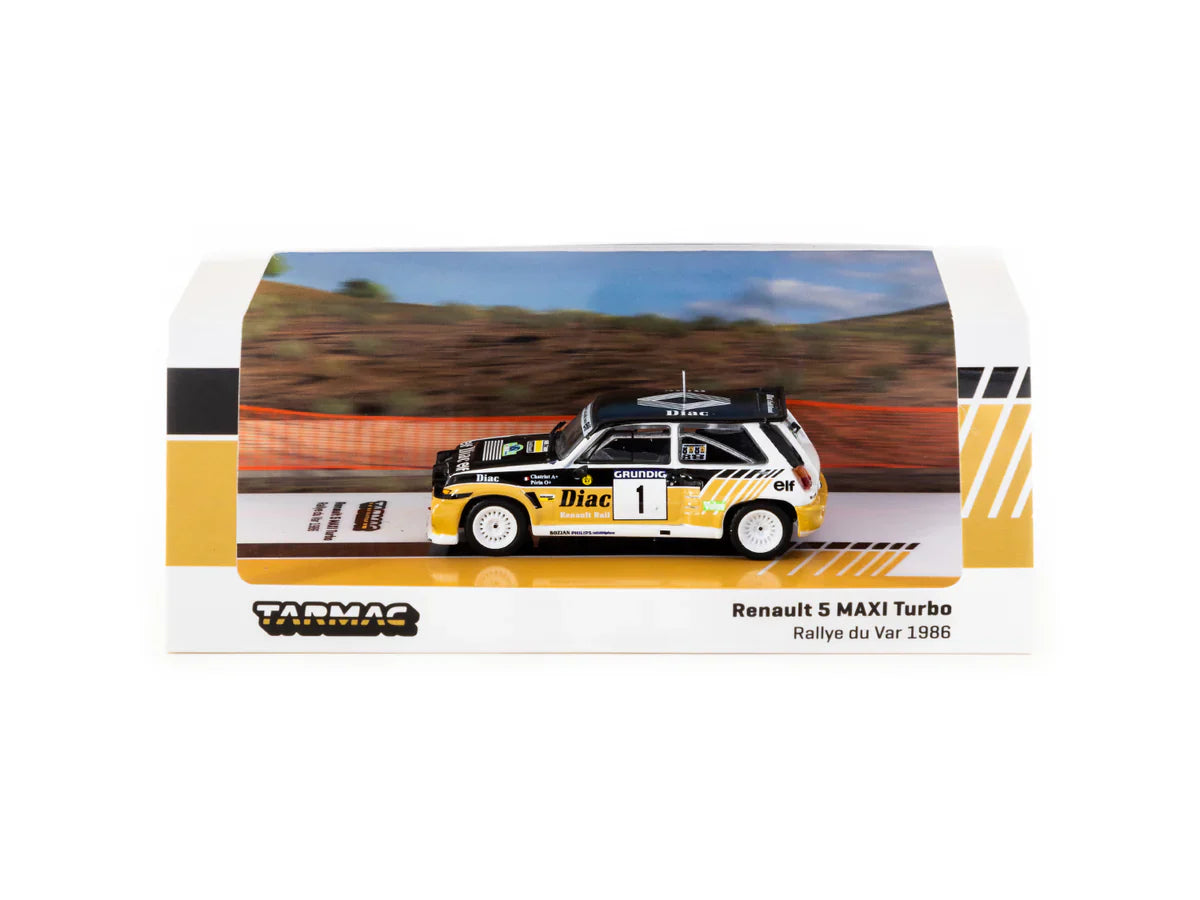 Tarmac Works - Renault 5 MAXI Turbo Rallye du Var 1986 #1 - HOBBY64 - 1/64 Scale T64-TL061-86RDV01