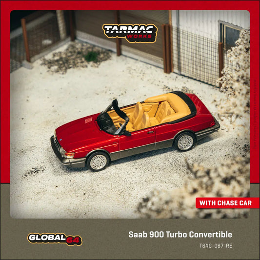 Tarmac Works - Saab 900 Turbo Convertible Red - GLOBAL64 - Scala 1/64 T64G-067-RE