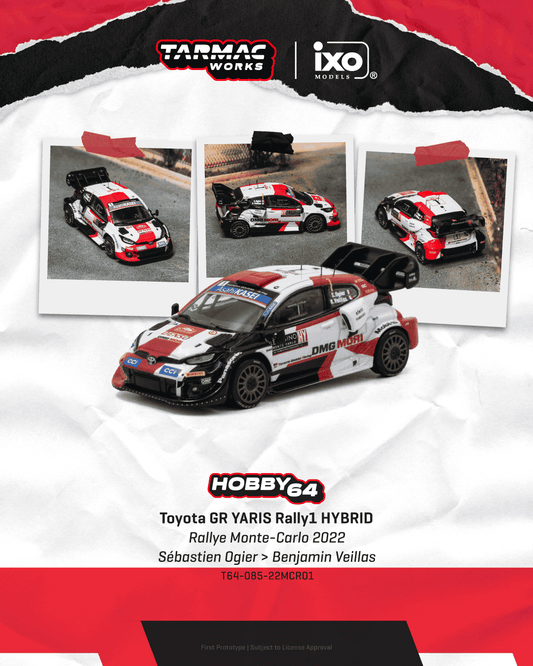 [PRE-ORDER] Tarmac Works - Toyota GR YARIS Rally1 HYBRID #1 SÉBASTIEN OGIER Rallye Monte-Carlo 2022 - HOBBY64 - Scala 1-64 T64-085-22MCR01