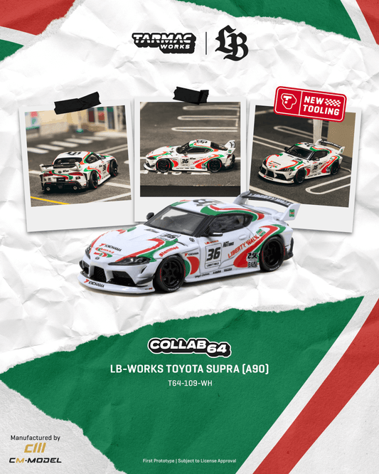 [PRE-ORDER] Tarmac Works - Toyota Supra LB-WORKS Castrol Tribute 2024 - COLLAB64 - Scala 1/64 T64-109-WH