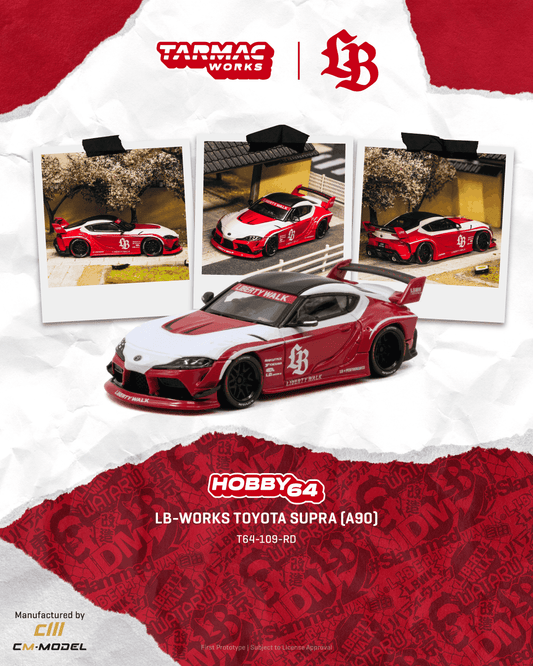 [PRE-ORDER] Tarmac Works - Toyota Supra (A90) LB-WORKS Red 2025 - HOBBY64 - Scala 1-64 T64-109-RD