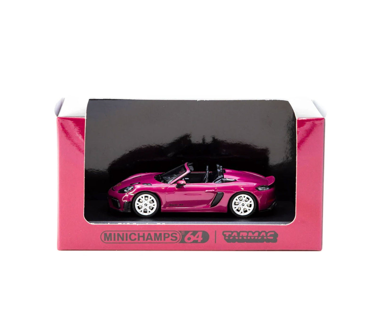 Tarmac Works - Porsche 718 Spyder RS Ruby Star Neo - Collab64 Minichamps - Scale 1/64 643064004