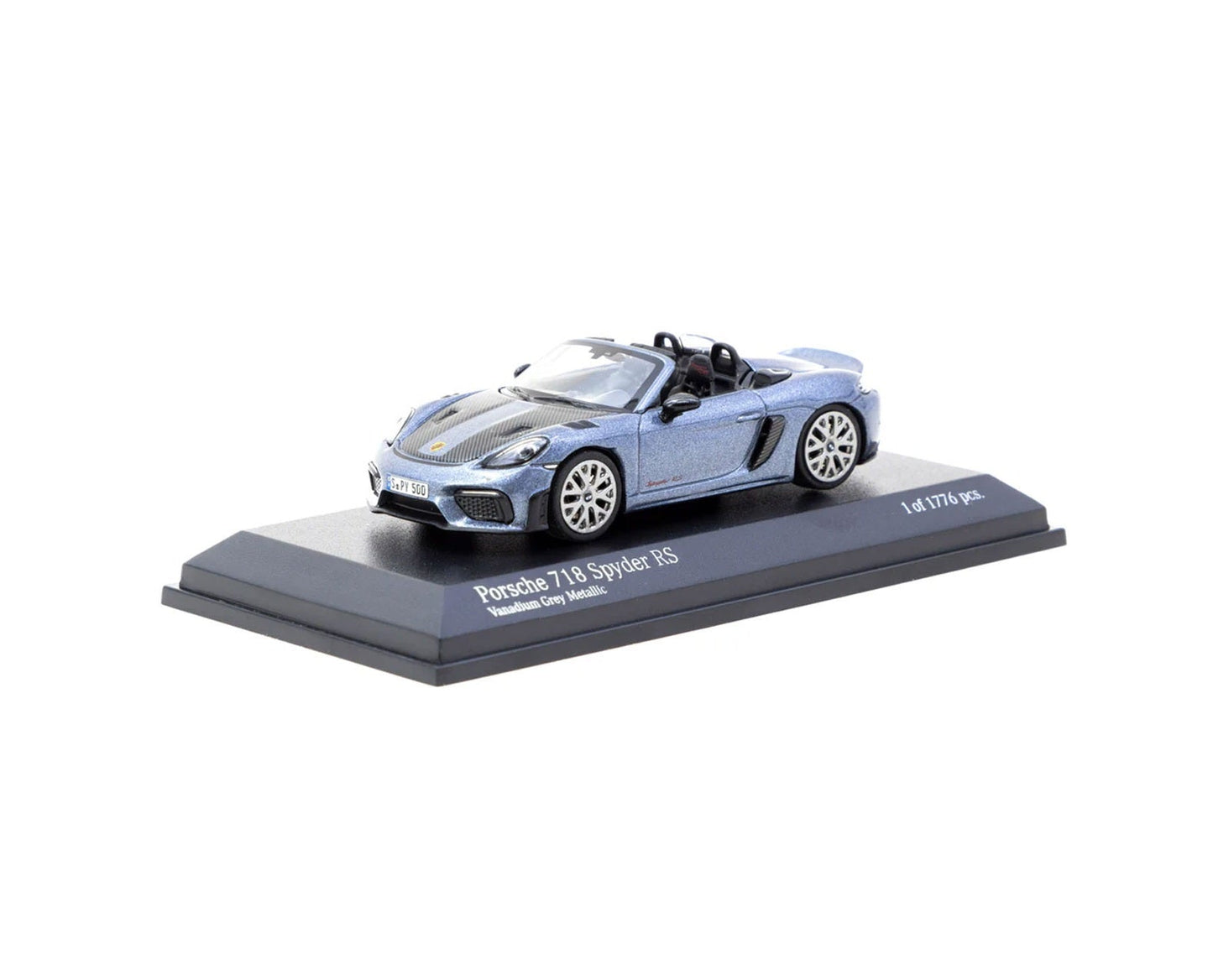 Tarmac Works - Porsche 718 Spyder RS Vanadium Gray Metallic -Collab64 Minichamps - Scale 1/64 643064003