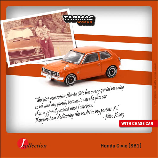 Tarmac Works - Honda Civic (SB1) Orange - J-Collection - Scala 1/64 JC64-TL006-OR