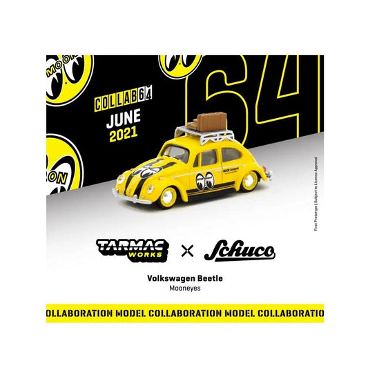 Tarmac Works - Volkswagen Beetle Mooneyes With roof rack and suitcases - COLLAB64 - Scale 1/64 T64S-006-ME1