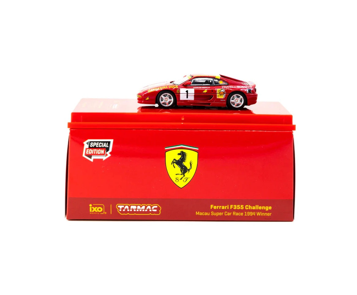 Tarmac Works - Ferrari F355 Challenge Macau Super Car Race 1994 Winner #01 Charles Kwan - HOBBY64 - Scala 1/64 T64-083-94MGP01