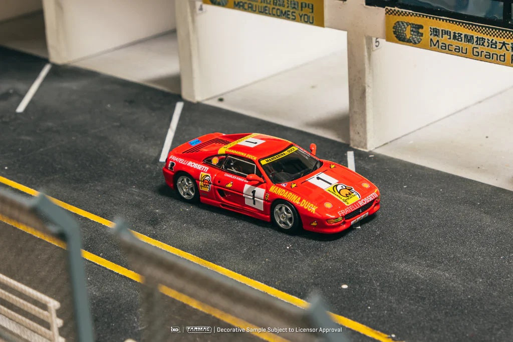 Tarmac Works - Ferrari F355 Challenge Macau Super Car Race 1994 Winner #01 Charles Kwan - HOBBY64 - Scala 1/64 T64-083-94MGP01