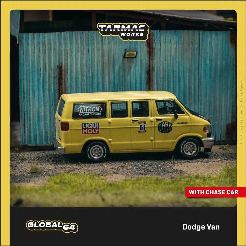 Tarmac Works - Dodge Van Yellow - GLOBAL64 - Scala 1/64 T64G-TL032-YL