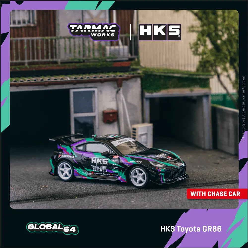 Tarmac Works - HKS Toyota GR86 Black - GLOBAL64 - Scale 1/64 T64G-038-BK