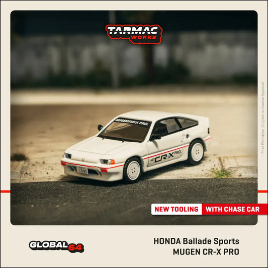 Tarmac Works - Honda Ballade Sports MUGEN CR-X PRO White - GLOBAL64 - Scale 1/64 T64G-TL058-WH