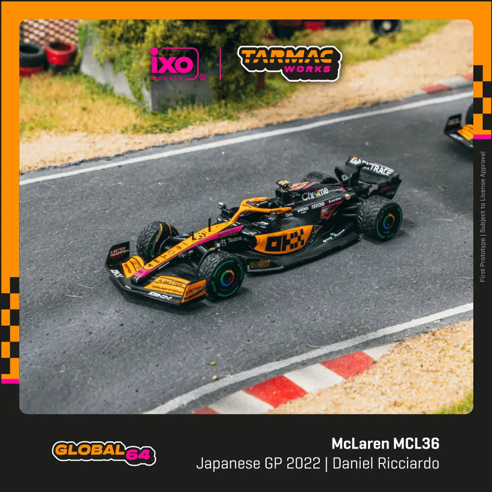 Tarmac Works - McLaren MCL36 Japanese Grand Prix 2022 Daniel Ricciardo - GLOBAL64 - Scale 1/64 T64G-F041-DR2