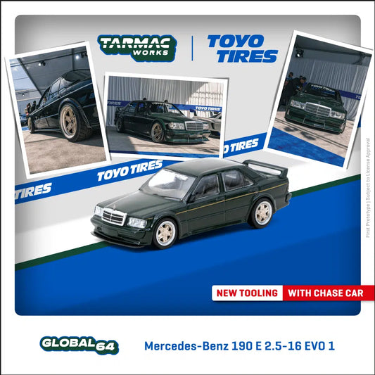 Tarmac Works - Mercedes-Benz 190 E 2.5-16 EVO 1 TOYO TIRES - GLOBAL64 - Scale 1/64 T64G-057-TOYO