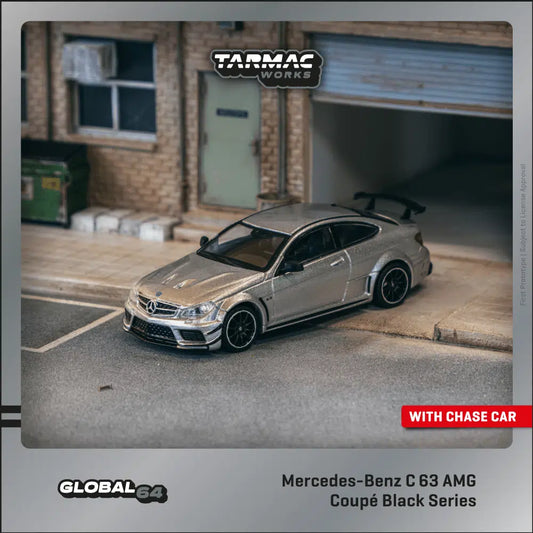 Tarmac Works - Mercedes-Benz C 63 AMG Coupé Black Series Silver Metallic - GLOBAL64 - Scale 1/64 T64G-009-SL