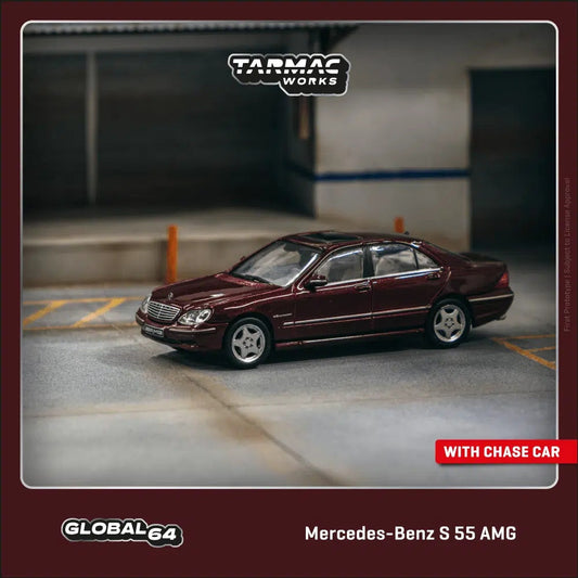 Tarmac Works - Mercedes-Benz S 55 AMG Bordeaux Red Metallic - GLOBAL64 - Scala 1/64 T64G-072-BO