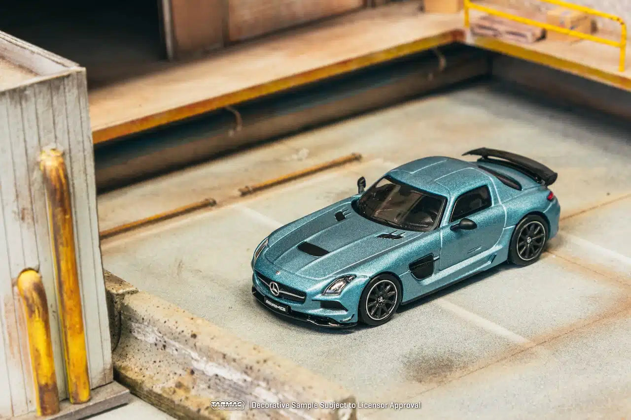 Tarmac Works - Mercedes-Benz SLS AMG Coupé Black Series Matte Blue - GLOBAL64 - Scale 1/64 T64G-027-MB