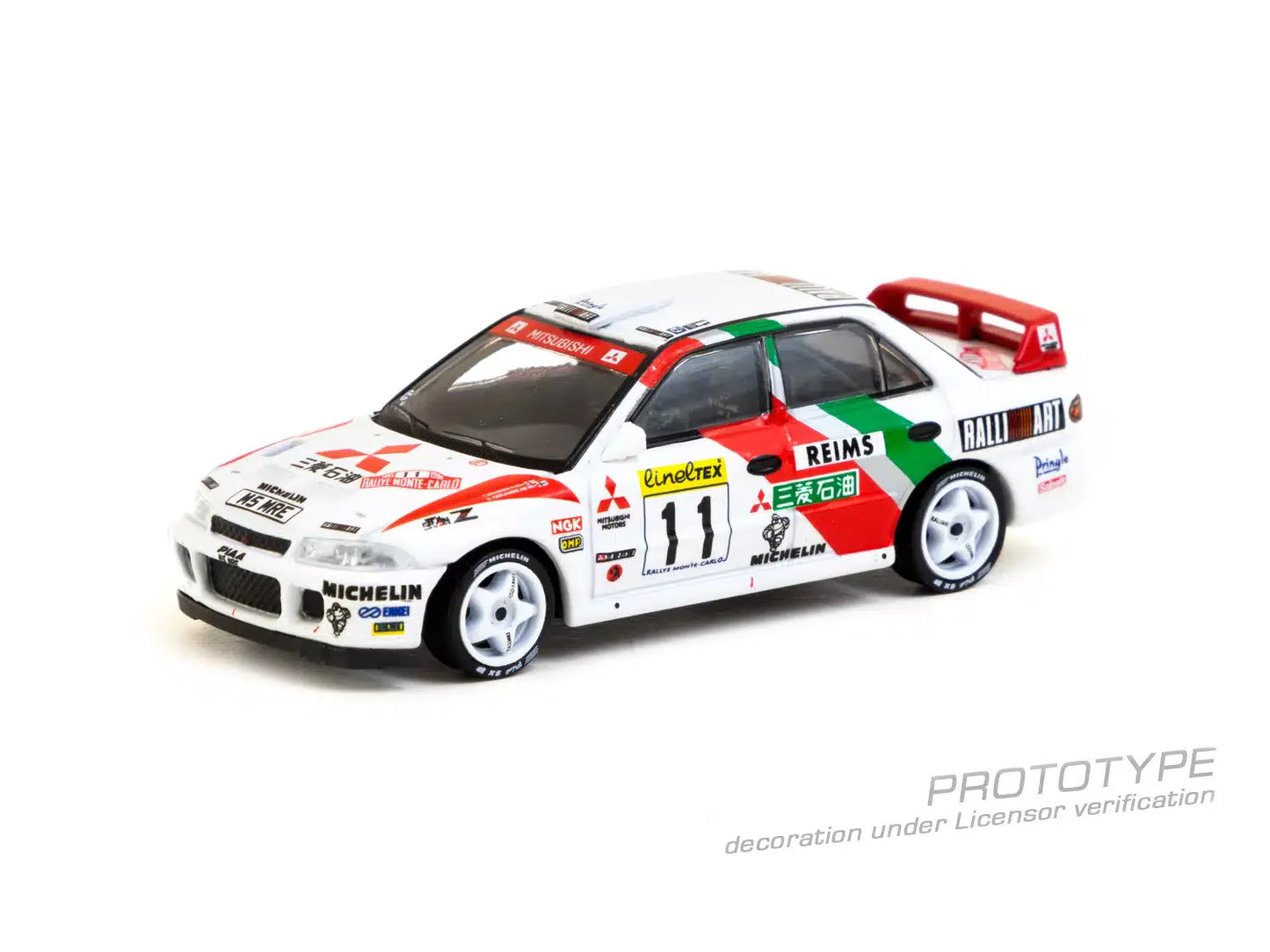 Tarmac Works - Mitsubishi Lancer Evolution II Rallye Monte-Carlo 1995 T. Mäkinen / S. Harjanne - GLOBAL64 - Scale 1/64 T64G-049-95MCR11